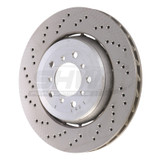 SHW 05-06 BMW M3 3.2L Left Front Cross-Drilled Lightweight Brake Rotor (34112282445)