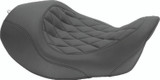 Mustang 06-17 Harley Dyna Wide Tripper Forward Solo Seat Diamond Stitch - Black