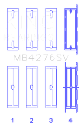King Engine Bearings Ford 276DT/D17TED4/AJD 2.7L V6 (Size +0.10) Main Bearing Set