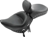 Mustang 06-17 Harley Softail Wide Tire(200mm)Wide Tour Solo Seat w/Driver Backrest Studs - Black