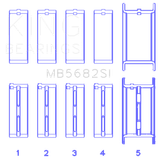 King Engine Bearings gm 496ci/8.1L 16v (Size STD) Performance Main Bearing Set