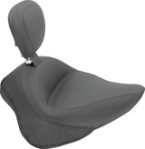 Mustang 11-13 Harley Blackline,12-17 Slim/Slim S Wide Touring Solo Seat w/Driver Backrest - Black