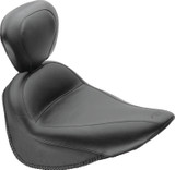 Mustang 84-06 Harley Standard Rear Tire Standard Touring Solo Seat w/Driver Backrest - Black