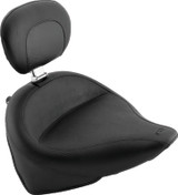 Mustang 00-15 Harley Softail Standard Rear Tire Wide Touring Solo Seat w/Driver Backrest - Black