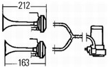 Hella Horn Kit Air 2-Trumpet 24V