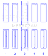 King Engine Bearings Ford V8 351ci 5.8L 16v Crankshaft Main Bearing Set (Set of 5)