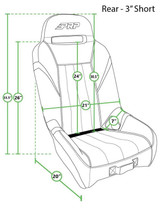 PRP GT/S.E. Rear Suspension Seat- Black/Blue