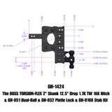 Gen-Y The Boss Torsion-Flex 2in Shank 12.5in Drop 16K Hitch w/GH-051 Dual-Ball/Pintle Lock/Stab Kit