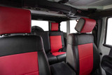 PRP 07-10 Jeep Wrangler JK Front Seat Covers/2 door or 4 door (Pair) - Black/Red