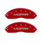 MGP 4 Caliper Covers Engraved Front and Rear: Red Powder Coat Finish, Silver Characters