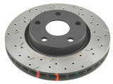 DBA 12-20 Volkswagen Golf R Rear 4000 Series Drilled & Slotted Rotor w/Black Hat
