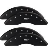 MGP 4 Caliper Covers Engraved Front & Rear MGP Black finish silver ch
