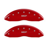 MGP 4 Caliper Covers Engraved Front & Rear Block/Charger Red finish silver ch