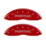 MGP 4 Caliper Covers Engraved Front Pontiac Engraved Rear GXP Red finish silver ch