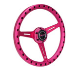 NRG Aluminum Steering Wheel 330mm - Extra Light - Ergonomic Grip - Anadized Pink