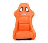 NRG FRP Bucket Seat ULTRA Edition W/ Grey Pearlized Back / Orange Microfiber Material - Large