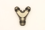 DeatschWerks 8AN Male Flare + 8AN Male Flare to 10AN Male Flare Y Block Fitting