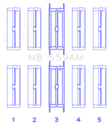 King Engine Bearings Ford 330/352/360/390/410/428 Engine (Size 050) Main Bearing Set