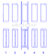 King Engine Bearings Ford V8 351ci 5.8L 16V (Size .010 Oversized) Performance Main Bearing Set