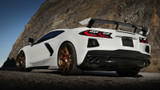 Borla 2020 Chevrolet Corvette C8 6.2 ATAK 3in Exhaust System Dual Round Rolled A/C Black Chrome Tips