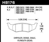 Hawk SRT4 HPS Street Rear Brake Pads