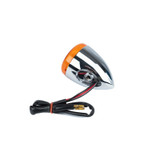 Bikers Choice Chrome Bullet Rear Turn Signal Amber Lens Dual Filament Replaces H-D 68977-00