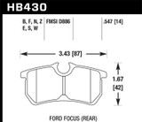 Hawk 00-07 Ford Focus DTC-30 Rear Race Brake Pads