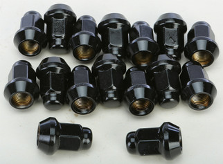 Lug Nuts Black Pol 3/8"-24 60' Tapered 16/pk