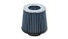 Vibrant Open Funnel Perf Air Filter (5in Cone O.D. x 5in Tall x 2.5in inlet I.D.) Chrome Filter Cap
