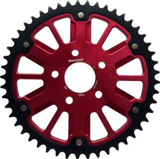 Stealth 49t Rear Sprocket Red Alum Car  Blk Steel Teeth