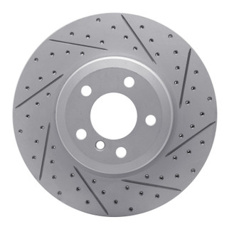 R1 07-19 BMW X6 Rear Right Drilled & Slotted Geo-Carbon Rotor
