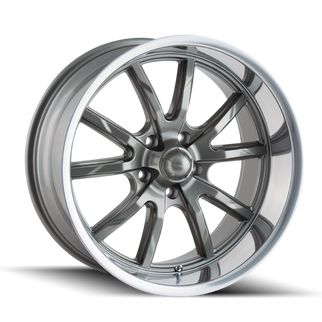 Ridler 650 18x8 / 5x127 BP / 0mm Offset / 83.82mm Hub Gloss Grey Polished Wheel