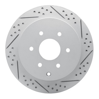 R1 10-24 Infiniti Qx56 Rear Right Drilled & Slotted Geo-Carbon Rotor
