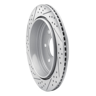 R1 10-24 Infiniti Qx56 Rear Right Drilled & Slotted Geo-Carbon Rotor