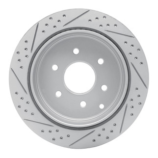 R1 10-24 Infiniti Qx56 Rear Right Drilled & Slotted Geo-Carbon Rotor
