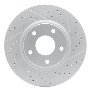 R1 03-05 Infiniti G35 Front Right Drilled & Slotted Geo-Carbon Rotor