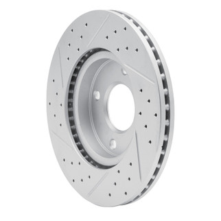 R1 07-14 Nissan Sentra Front Right Drilled & Slotted Geo-Carbon Rotor