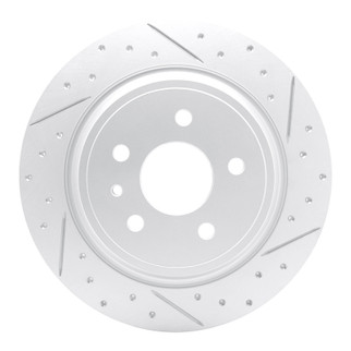 R1 13-20 Ford Fusion Rear Right Drilled & Slotted Geo-Carbon Rotor