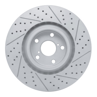 R1 09-11 Lexus Is350 Left Front Drilled & Slotted Geo-Carbon Rotor