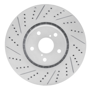 R1 07-11 Lexus Gs350 Left Front Drilled & Slotted Geo-Carbon Rotor