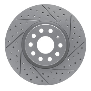 R1 05-25 Audi Tt Front Right Drilled & Slotted Geo-Carbon Rotor