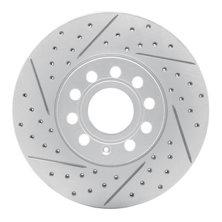 R1 05-25 Audi Q2 (Mexico) Front Left Drilled & Slotted Geo-Carbon Rotor