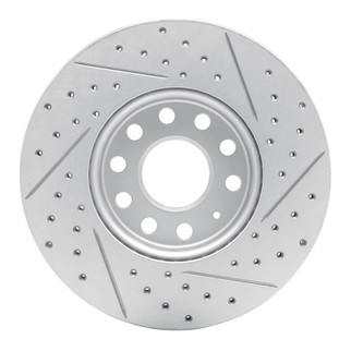 R1 05-25 Audi Q2 (Mexico) Front Left Drilled & Slotted Geo-Carbon Rotor