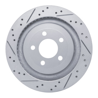 R1 15-23 Ford Mustang Rear Left Drilled & Slotted Geo-Carbon Rotor