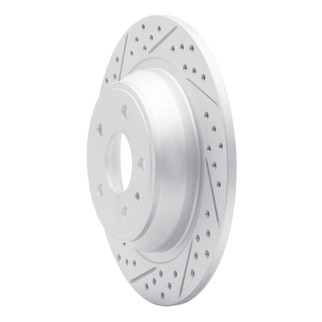 R1 13-20 Ford Fusion Rear Left Drilled & Slotted Geo-Carbon Rotor