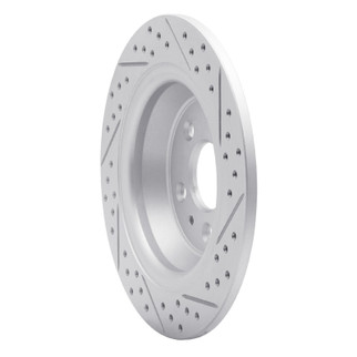 R1 13-20 Ford Fusion Rear Left Drilled & Slotted Geo-Carbon Rotor