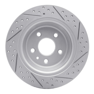 R1 13-20 Ford Fusion Rear Left Drilled & Slotted Geo-Carbon Rotor