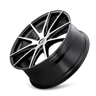 Kraze KR193 Turismo 18x8 / 5x120 BP / 40mm Offset / 74.1mm Hub Gloss Black Machined Wheel