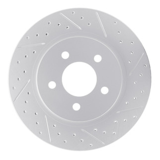 R1 05-14 Ford Mustang Rear Right Drilled & Slotted Geo-Carbon Rotor
