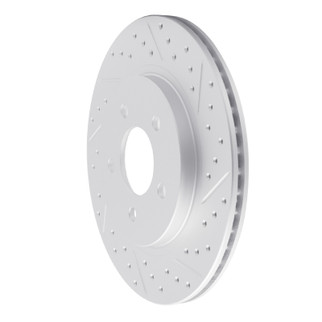 R1 05-14 Ford Mustang Rear Right Drilled & Slotted Geo-Carbon Rotor